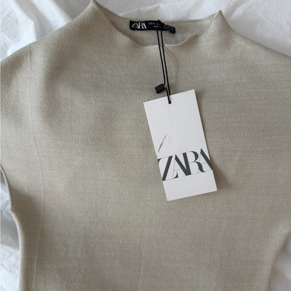 NWT Zara Taupe Sleeveless Top - Picture 2 of 4